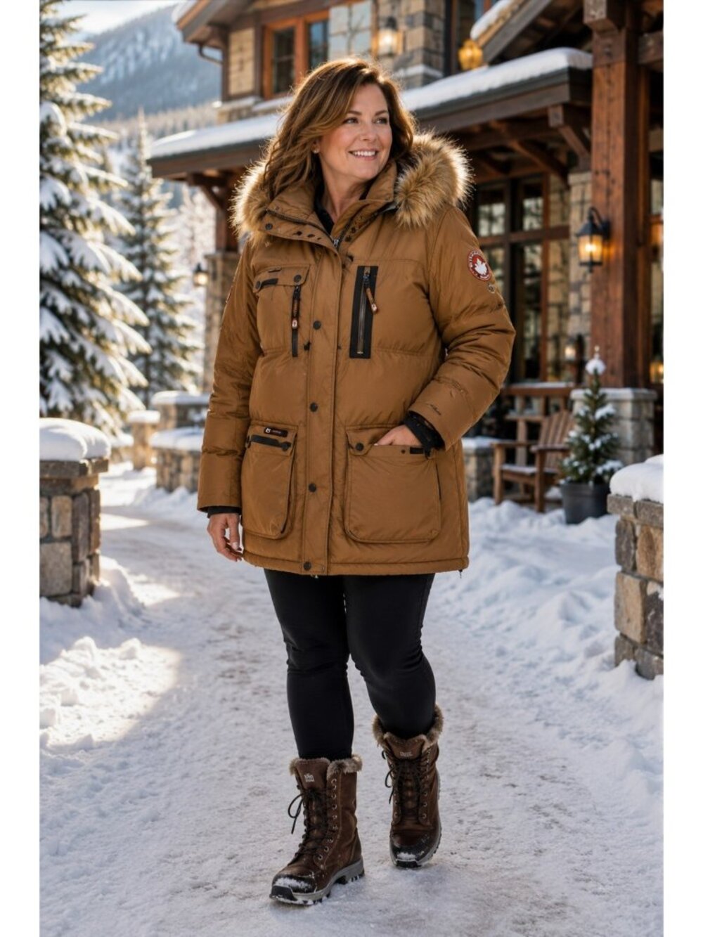 NEW Canada Weathergear Womens Oak Puffer Jacket XL Faux Fur Hood Heavyweight Win